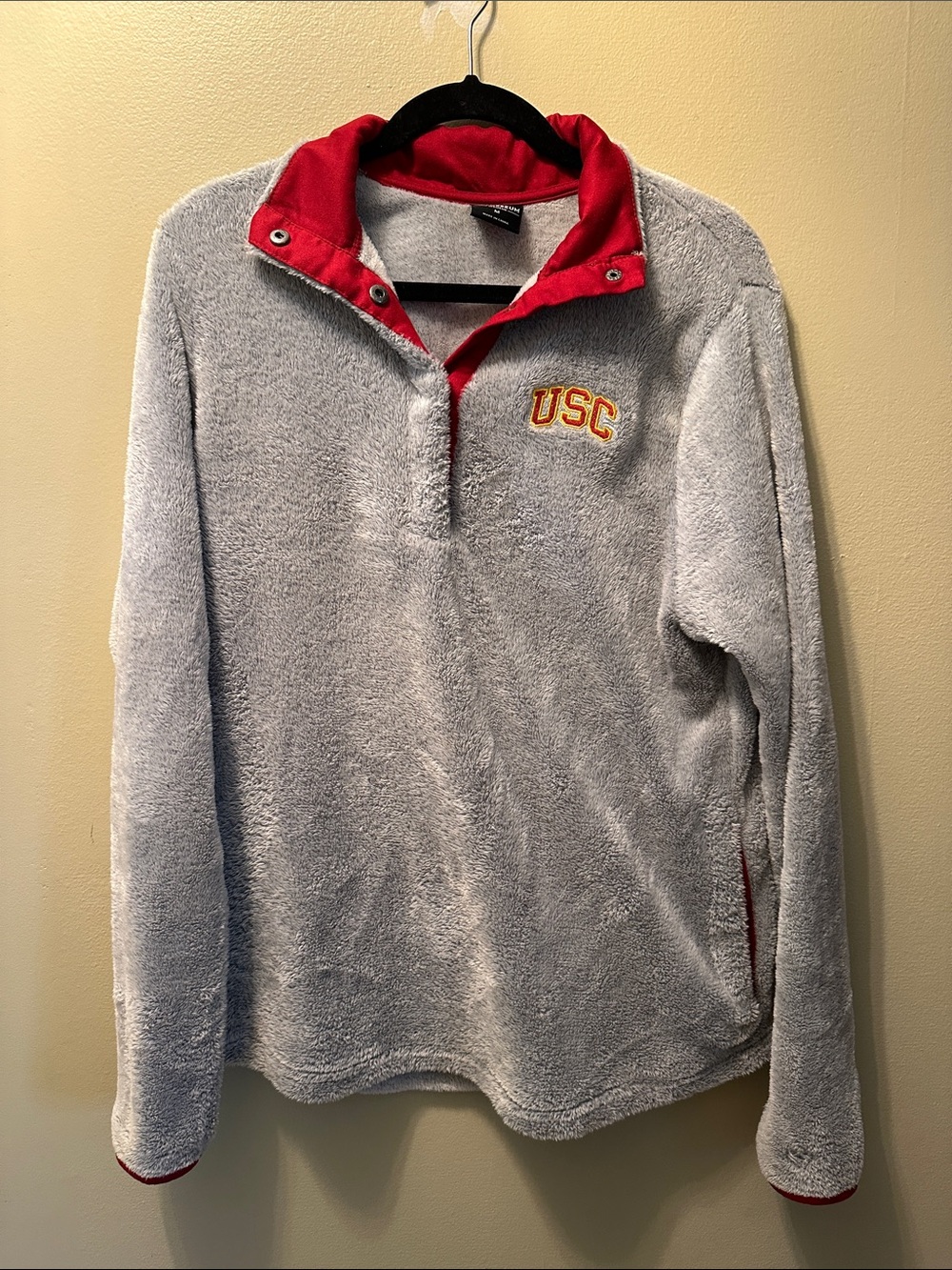 Colosseum Red and Gray USC Women's Fleece Jacket